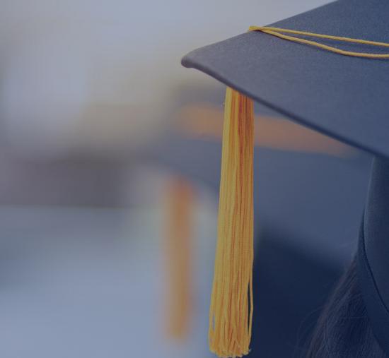 Close-up of Tassel hanging from graduation cap